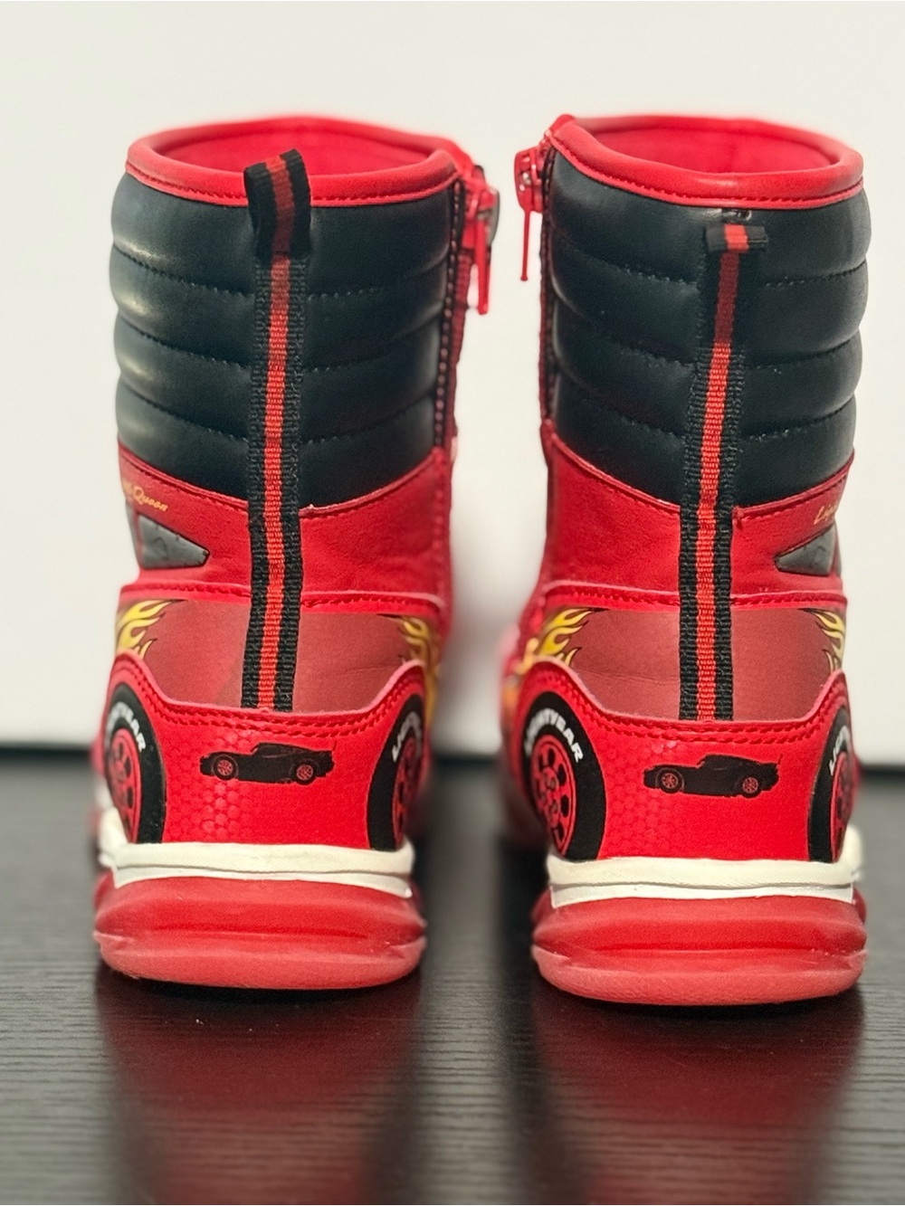 Boys (Size 12) Disney Pixar CARS Lightning McQueen Snow Boots w/Zipper Race Car - Picture 6 of 8